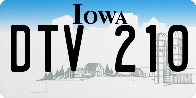 IA license plate DTV210