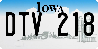 IA license plate DTV218
