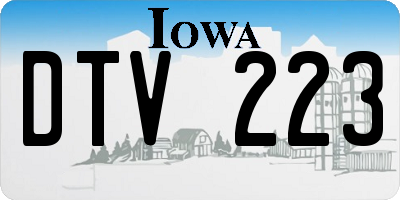 IA license plate DTV223