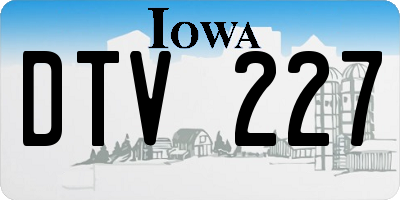 IA license plate DTV227