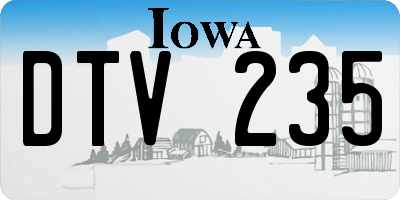 IA license plate DTV235
