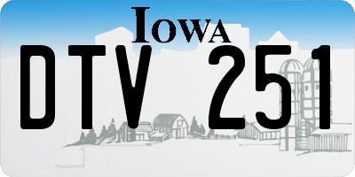 IA license plate DTV251