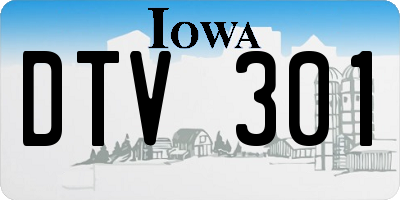IA license plate DTV301