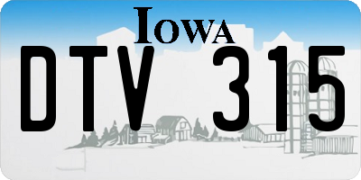 IA license plate DTV315