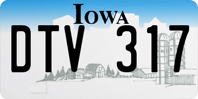 IA license plate DTV317