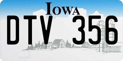 IA license plate DTV356