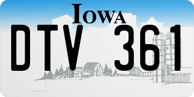IA license plate DTV361