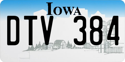 IA license plate DTV384