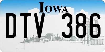 IA license plate DTV386