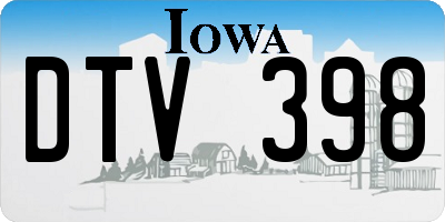 IA license plate DTV398