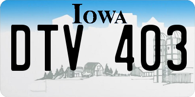 IA license plate DTV403