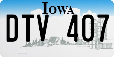 IA license plate DTV407