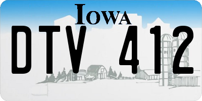 IA license plate DTV412