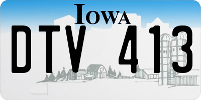 IA license plate DTV413