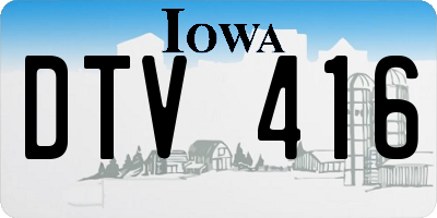 IA license plate DTV416