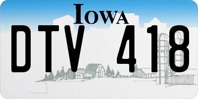 IA license plate DTV418