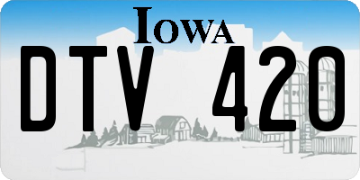 IA license plate DTV420