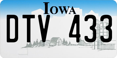 IA license plate DTV433