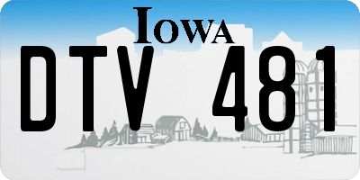 IA license plate DTV481
