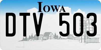 IA license plate DTV503