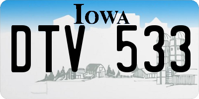 IA license plate DTV533