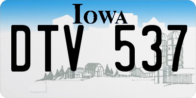 IA license plate DTV537