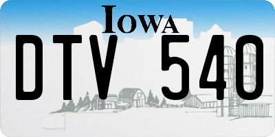 IA license plate DTV540