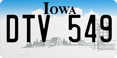 IA license plate DTV549