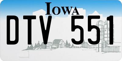 IA license plate DTV551