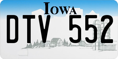 IA license plate DTV552