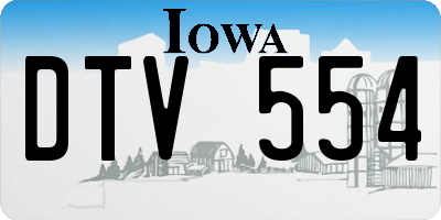 IA license plate DTV554