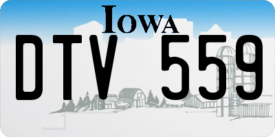 IA license plate DTV559