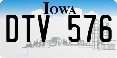 IA license plate DTV576