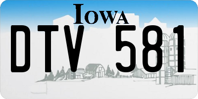 IA license plate DTV581