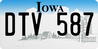 IA license plate DTV587