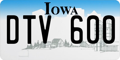 IA license plate DTV600