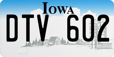 IA license plate DTV602