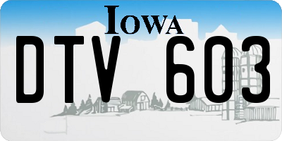 IA license plate DTV603