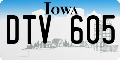 IA license plate DTV605