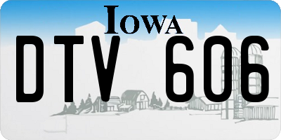 IA license plate DTV606