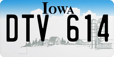 IA license plate DTV614