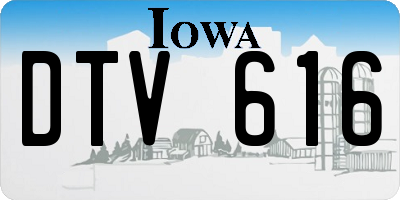 IA license plate DTV616