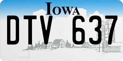 IA license plate DTV637