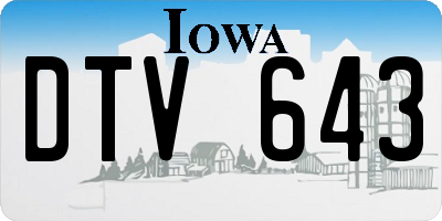 IA license plate DTV643
