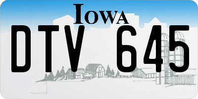IA license plate DTV645