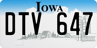 IA license plate DTV647