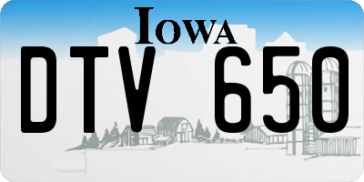 IA license plate DTV650