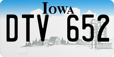 IA license plate DTV652