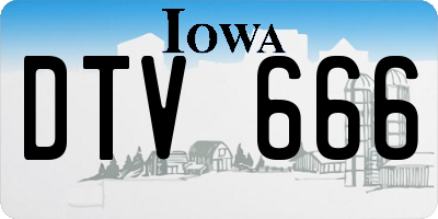 IA license plate DTV666