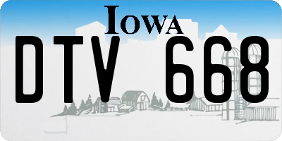 IA license plate DTV668